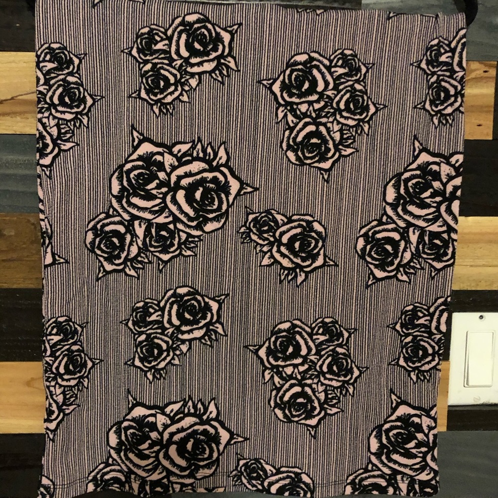 Beautiful Pink and Black Pencil Skirt